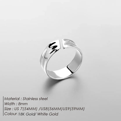 Wide Stainless Steel Ring, Simple Punk Style, Suitable for Men