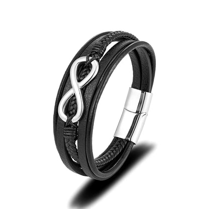 Classic Men Infinity Bracelet - Metallic Detail