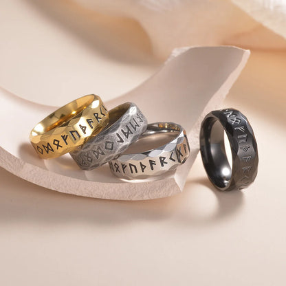 Viking Rune Ring – Norse Mythology Stainless Steel Band for Men