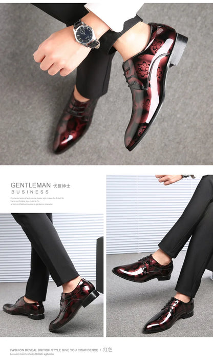 Luxuriöse Oxford-Schuhe für Herren – Retro-Blumendruck
