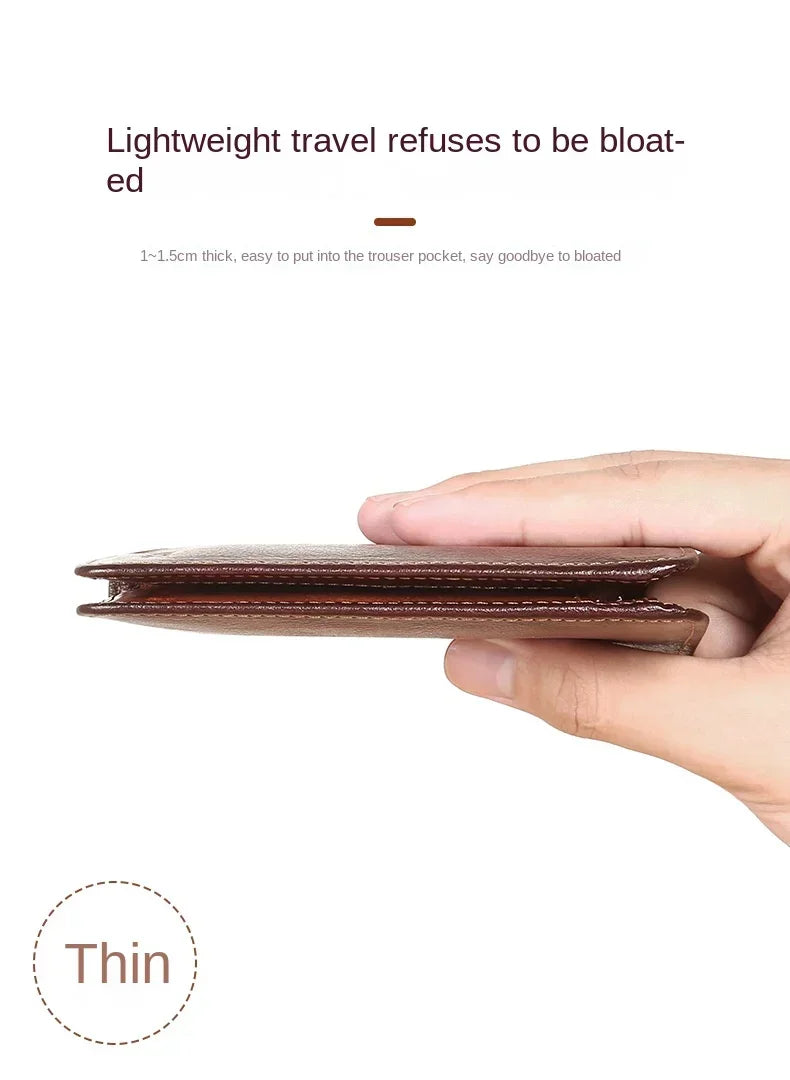 Men’s Leather Wallet with Classic Design and Reinforced Stitching