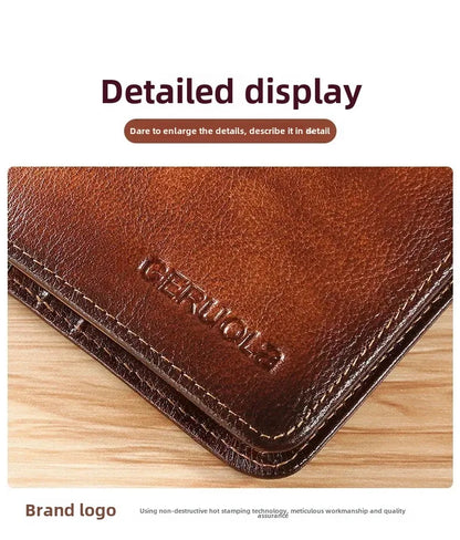 Men’s Leather Wallet with Classic Design and Reinforced Stitching