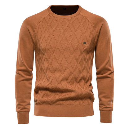 Men’s Diamond Knit Sweater – Subtle Elegance for Cold Days