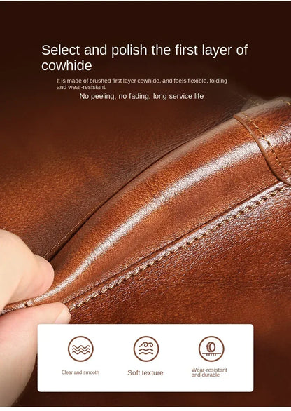 Men’s Leather Wallet with Classic Design and Reinforced Stitching