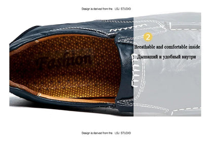 Freizeitschuhe aus Leder für Herren – Niedriger Mokassin, echtes Leder
