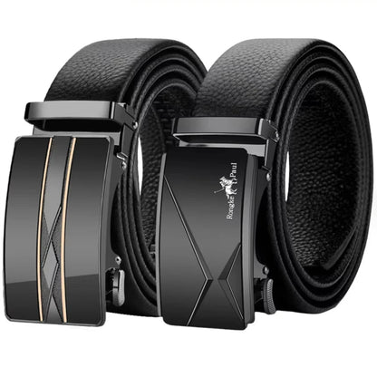 Men's Genuine Leather Belt, Automatic Belt with Adjustable Waistband