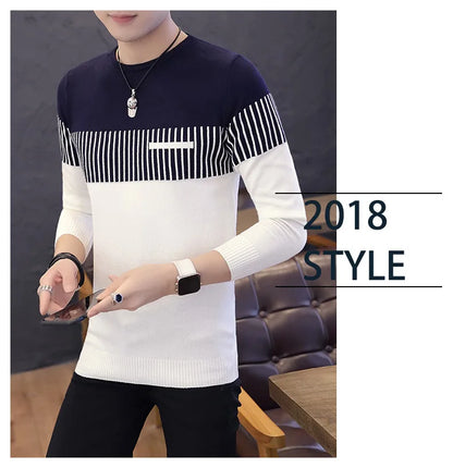 Men’s Sweater with Vertical Stripe Detail