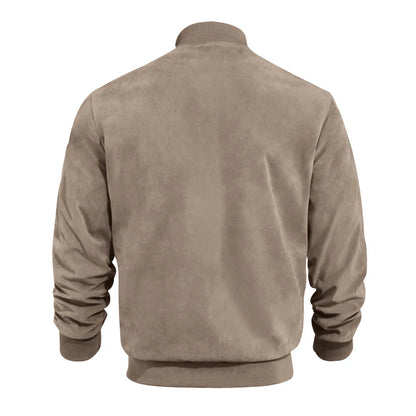 Men’s Minimalist Casual Jacket with Front Zipper Closure
