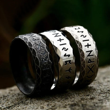 Viking Rune Ring – Norse Mythology Stainless Steel Band for Men