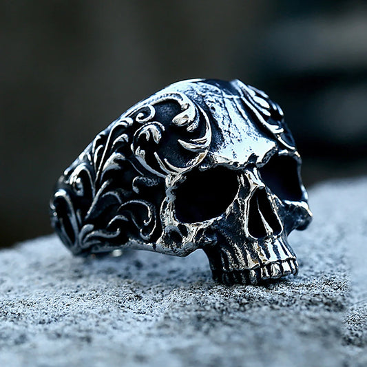 Baroque Skull Ring – Gothic Stainless Steel Statement Jewelry for Men