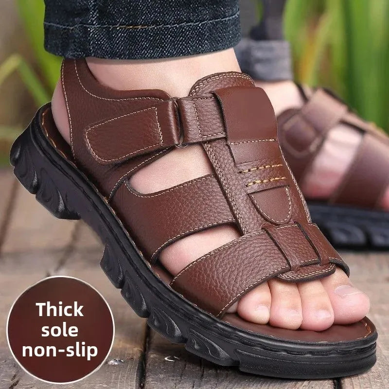 Herrensandalen – dicke Sohle, Obermaterial, wasserdicht, bequem