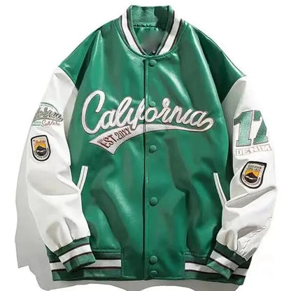 Men’s “California” Varsity College Jacket with Embroidered and Sporty Details