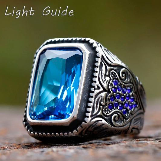 New Unique Design 316L Stainless Steel Turkish Stone Ring Ring For Men High Quality Zircon Jewelry Gift