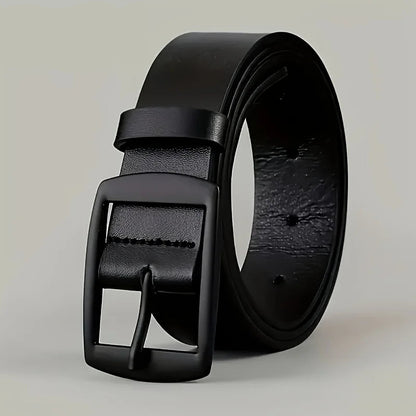 Luxury Men's Belt, Synthetic Leather Belt, Metal Buckle, High Quality