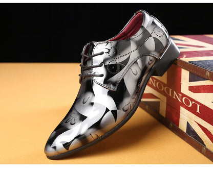 Luxuriöse Oxford-Schuhe für Herren – Retro-Blumendruck