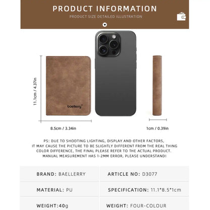Slim Men’s Wallet with Multiple Card Slots and ID Window – Compact and Stylish