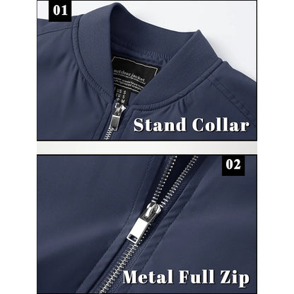 Men’s Bomber Style Jacket with Metallic Zippers