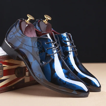 Luxuriöse Oxford-Schuhe für Herren – Retro-Blumendruck