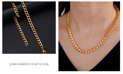 Stainless Steel Curb Chain Necklace – Multiple Thickness Options