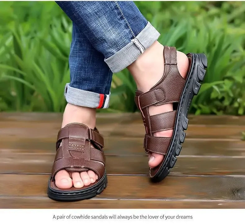 Herrensandalen – dicke Sohle, Obermaterial, wasserdicht, bequem