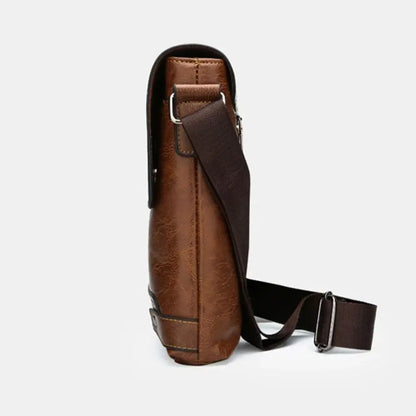 PU Leather Business Bag for Men – Laptop Tote & Crossbody Satchel