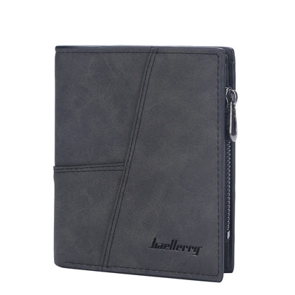 Vertical Men’s Wallet with Minimalist Geometric Stitch Design – Compact and Stylish