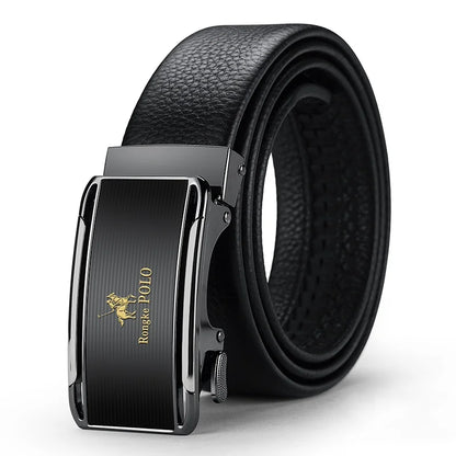 Men's Genuine Leather Belt, Automatic Belt with Adjustable Waistband