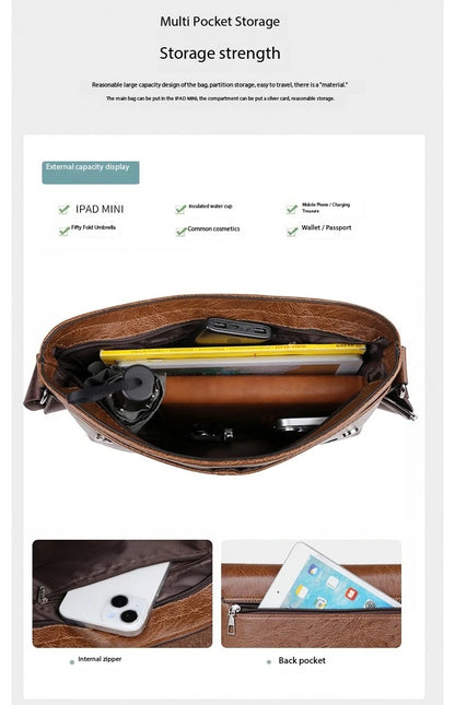 Men’s Messenger Bag – Timeless Sophistication for Stylish Men | Perfect for iPad and Laptop