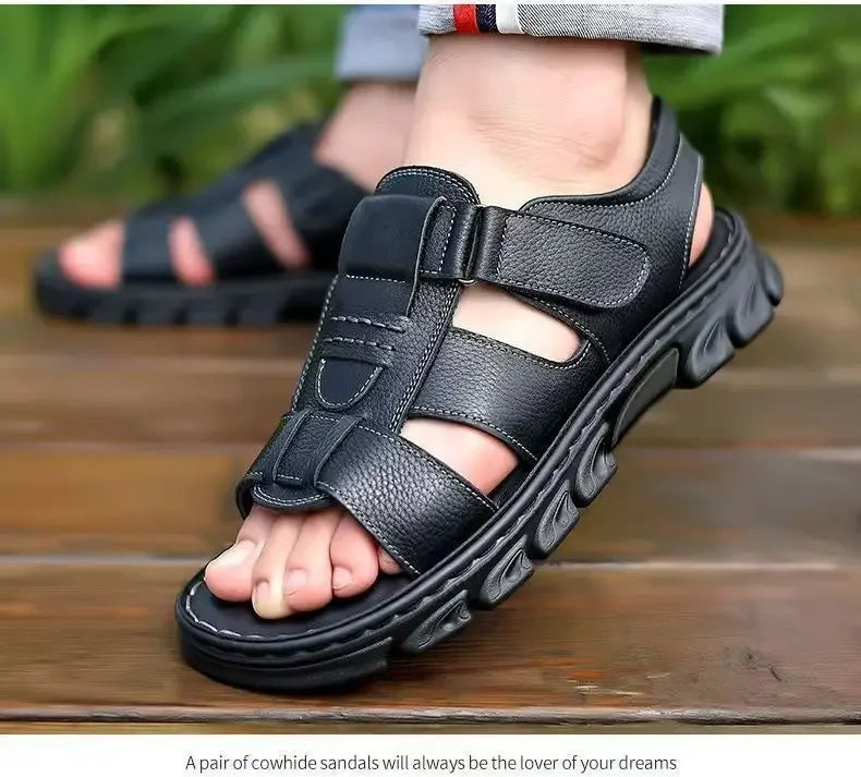 Herrensandalen – dicke Sohle, Obermaterial, wasserdicht, bequem