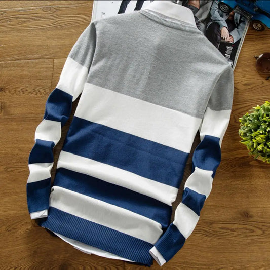 Men’s Striped Casual Sweater – Everyday Comfort and Style