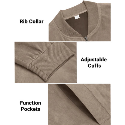 Men’s Minimalist Casual Jacket with Front Zipper Closure