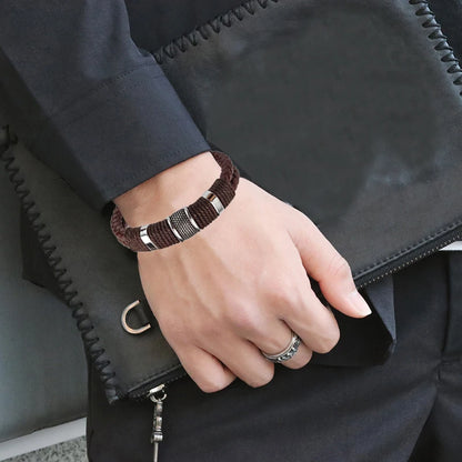 Steel Accent Braided Bracelet