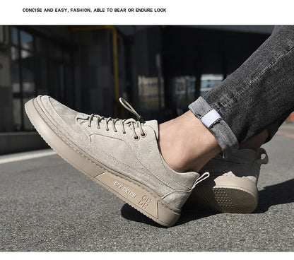 Fashion Men's Shoes - Genuine Leather Loafers, Lace-up, Comfortable, Casual