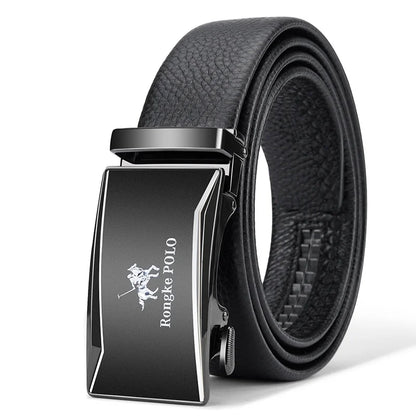 Men's Genuine Leather Belt, Automatic Belt with Adjustable Waistband