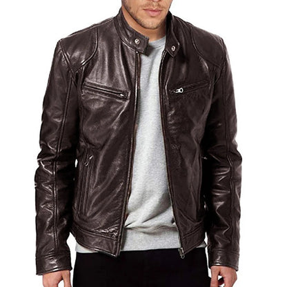 Men’s Faux Leather Biker Jacket