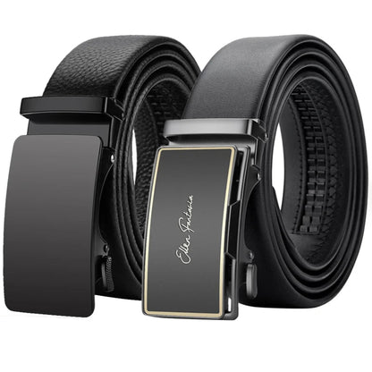 Men's Genuine Leather Belt, Automatic Belt with Adjustable Waistband