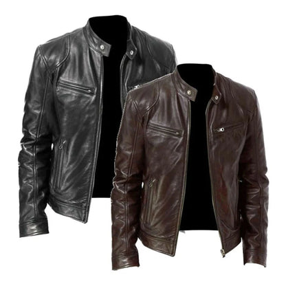 Men’s Faux Leather Biker Jacket