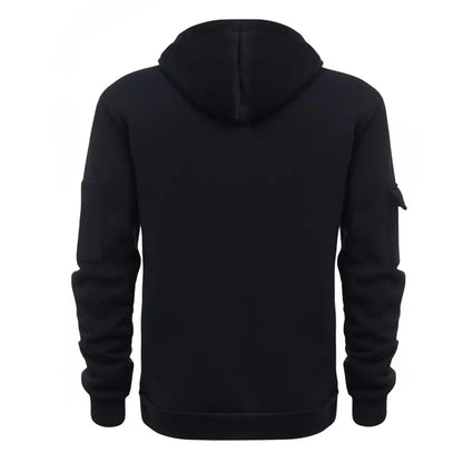 Men’s Urban Utility Hoodie with Sleeve Pocket and Half-Zip