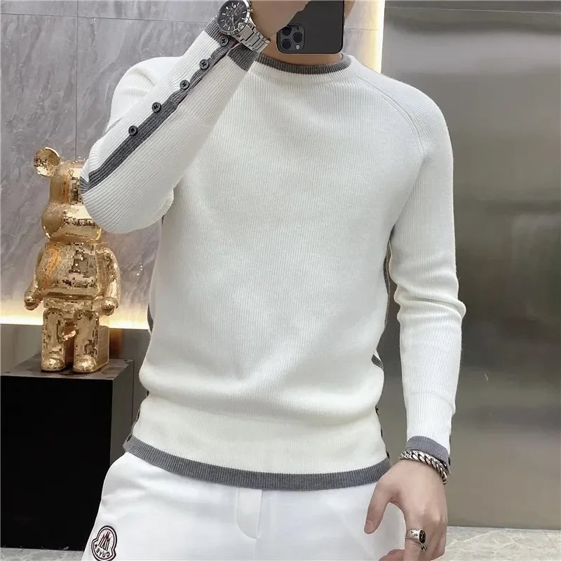 Men’s Slim Fit Knit Sweater – Minimalist Style with a Modern Touch
