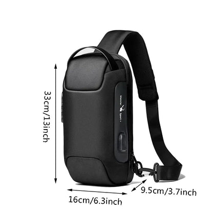 Anti-Theft Crossbody Bag with USB Charging – Modern, Secure, and Waterproof