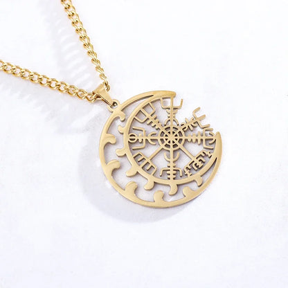 Viking Rune Circle Pendant Necklace