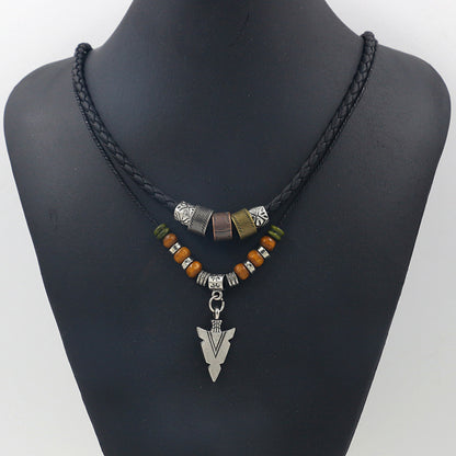 Men’s Tribal Necklace with Arrowhead Pendant