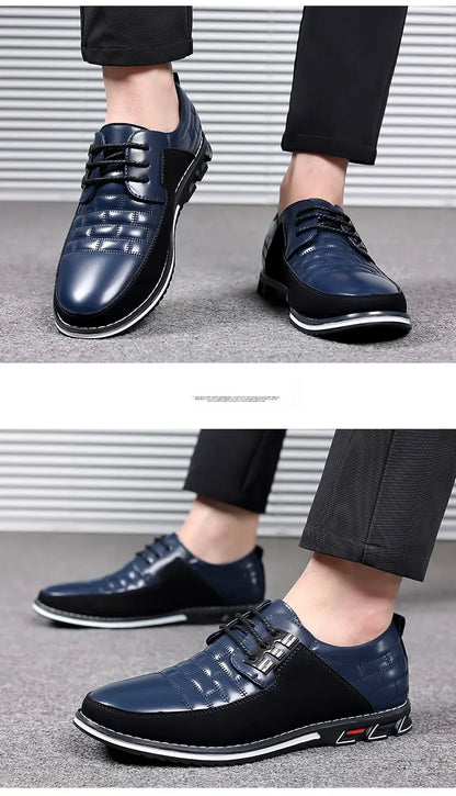 Freizeitschuhe für Herren – Klassische, atmungsaktive und genähte Abendschuhe aus Leder 