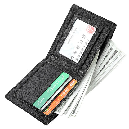 Classic Men’s Leather Wallet with Pebbled Texture – Elegant and Functional
