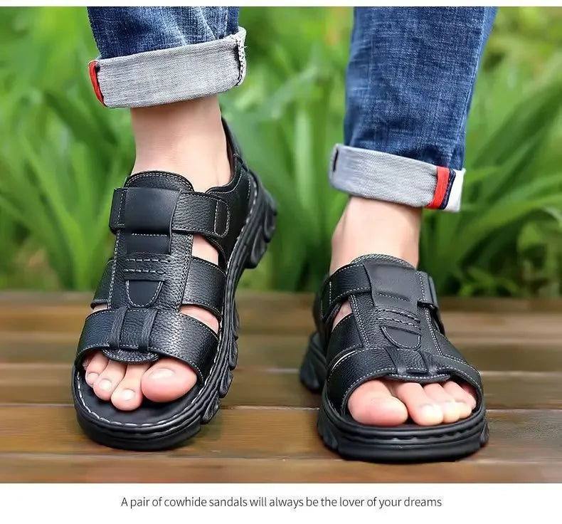 Herrensandalen – dicke Sohle, Obermaterial, wasserdicht, bequem