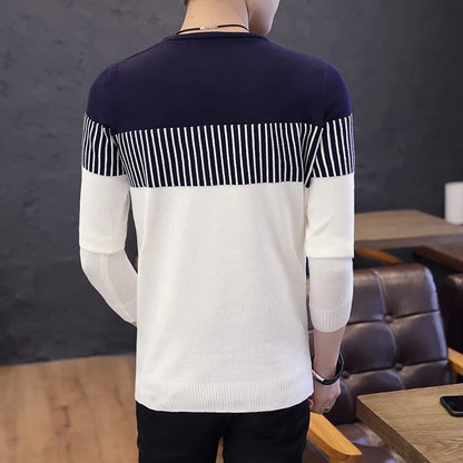 Men’s Sweater with Vertical Stripe Detail