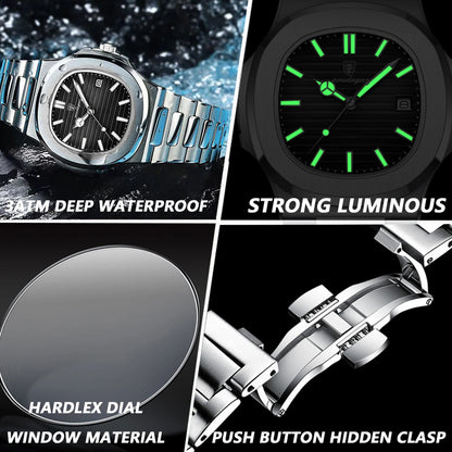 Men's Sports Watch - Waterproof, Luminous, with Date, Quartz