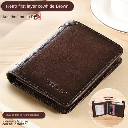 Men’s Leather Wallet with Classic Design and Reinforced Stitching