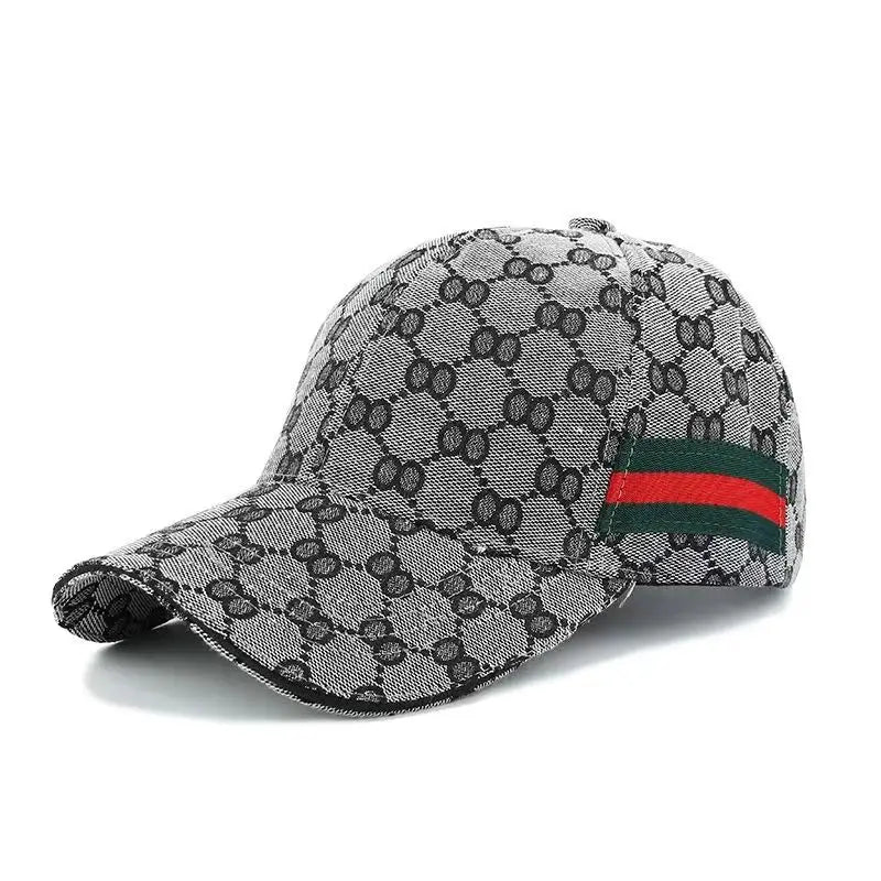 Men’s Patterned Cap with Side Stripe