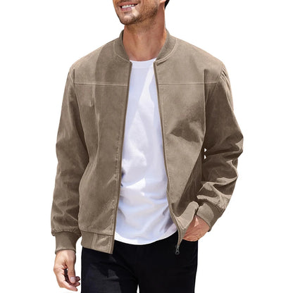 Men’s Minimalist Casual Jacket with Front Zipper Closure